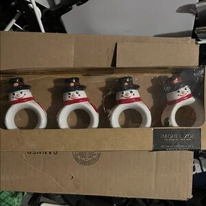 Rachel Zoe Festive Snowman Napkin Rings